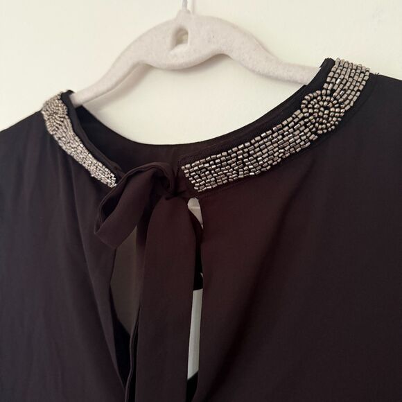 Torrid Choker Tank Georgette Jeweled Neck Sleeveless Lined Tie Blouse Sz 2 (2X) - Picture 11 of 12